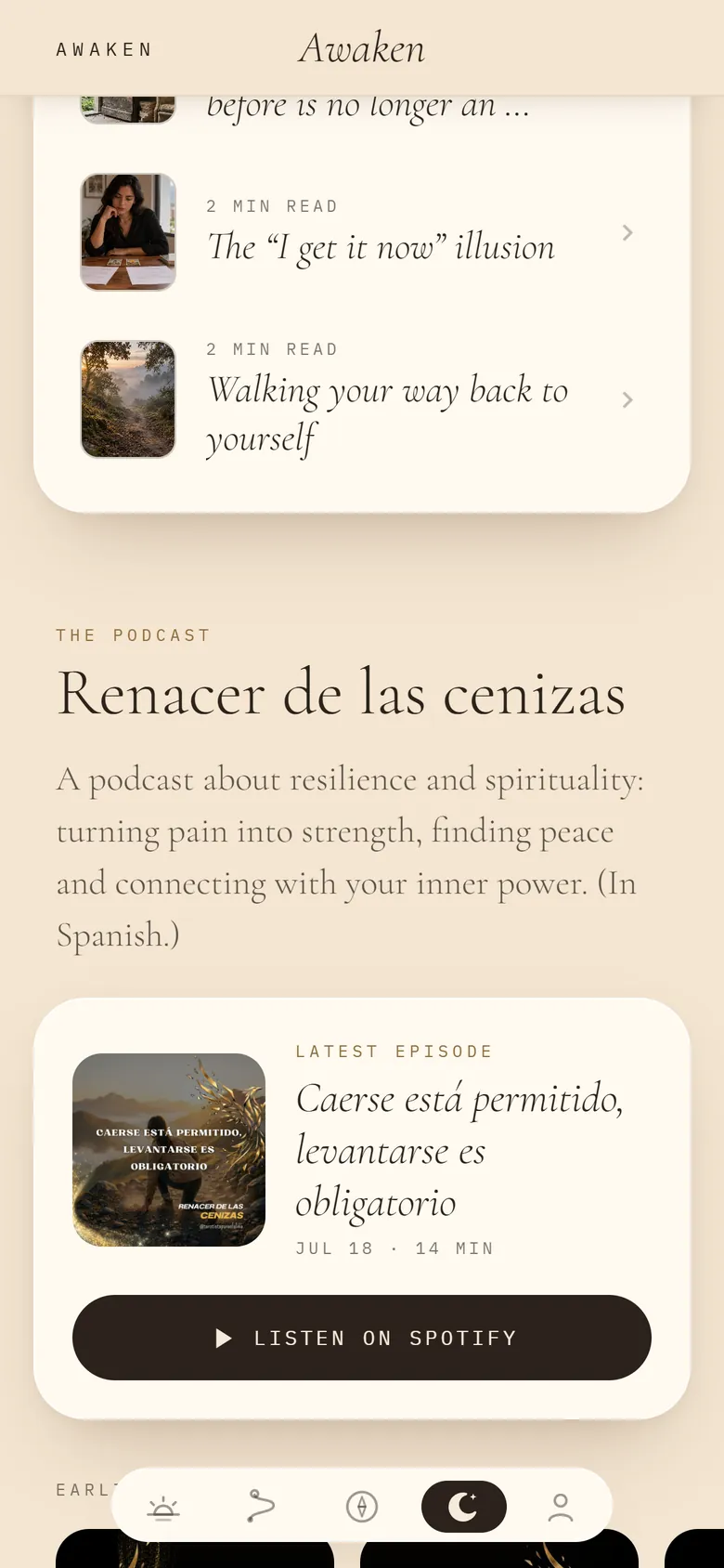 Awaken: short readings and the podcast.