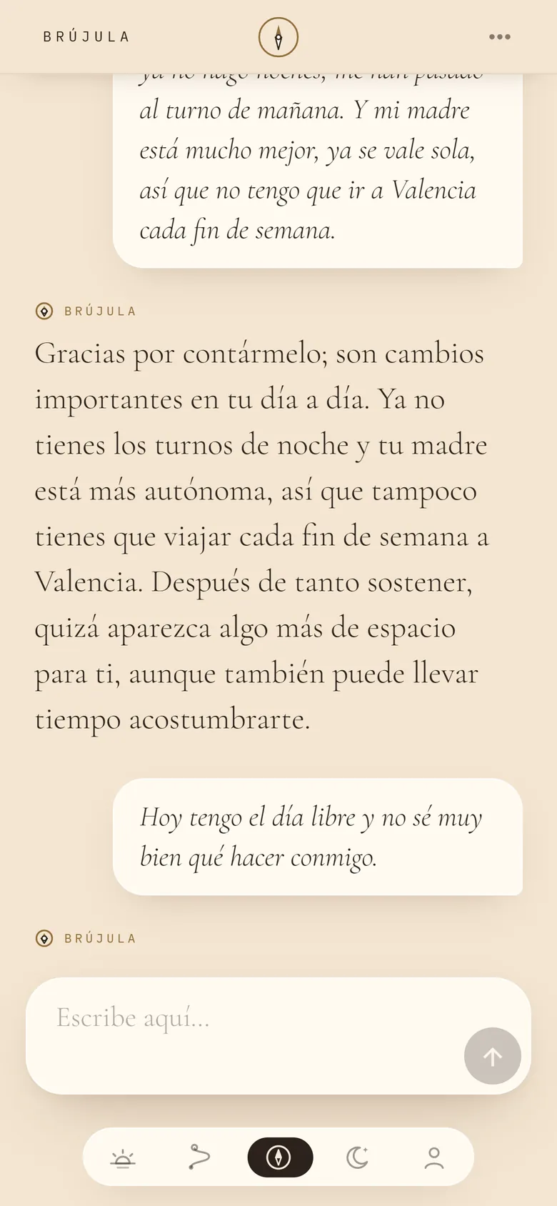 Una conversación con Brújula que recuerda lo vivido en el primer capítulo.